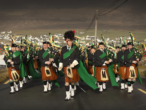 On the March, Dooagh Pipe Band, Saint Patrick's Day