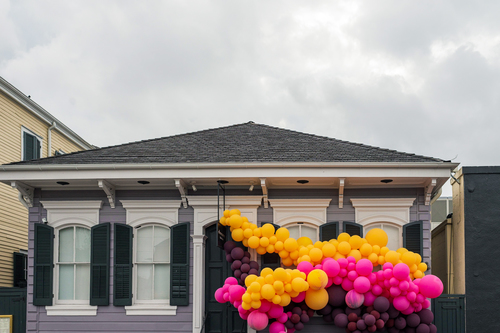 House with balloons 