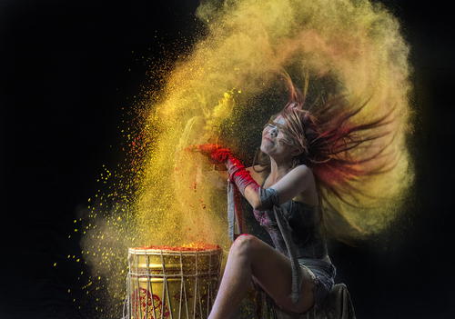 colour splashing with drum