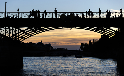 Parisian Bridge at Sunset