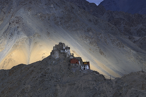 Leh Gompa and Late Shaft of Light, <br />Ladakh, India