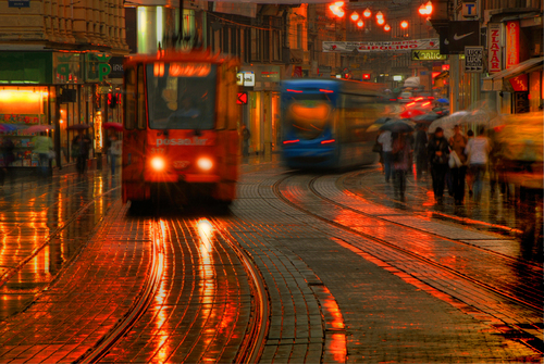 Zagreb in Rain