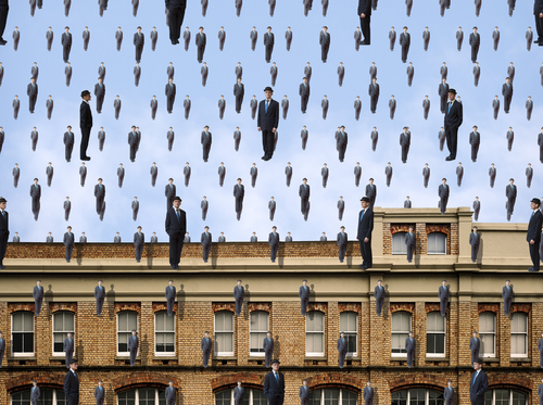 It's Raining Men: Homage to Magritte