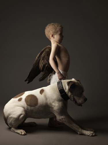 Angel Boy with Dog