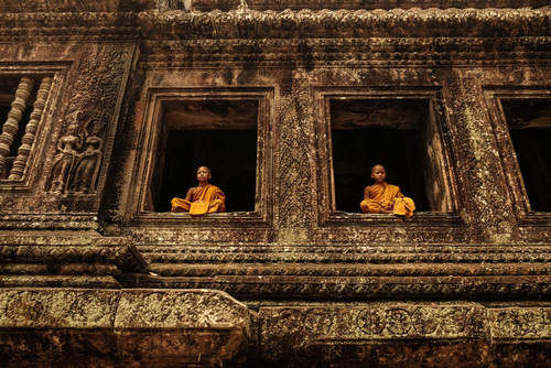 Novice Monks, Angkor Wat, Cambodia (2)