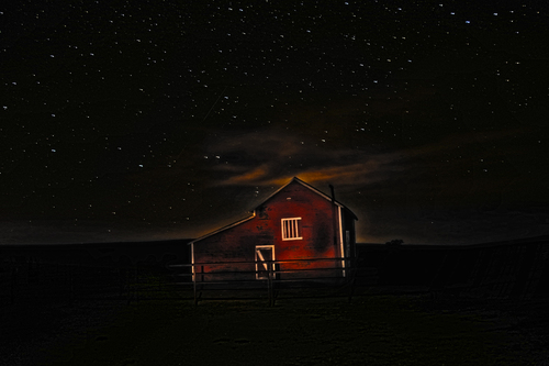 Red Barn at Midnight