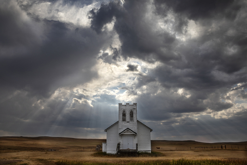 God Light with Church and Cow