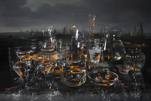 still life with goldfish