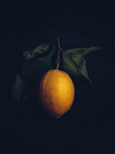 lemon with leaf