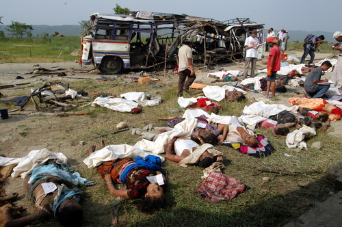 Bom Blast in Village public bus