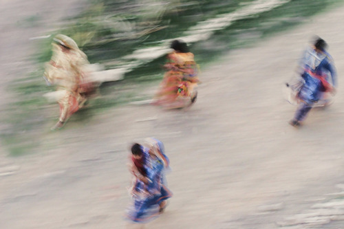 Aerial View of Lake Palace Workers Leaving for Home