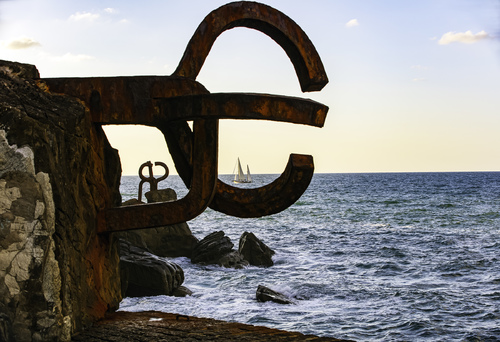 Sail Boat on the 'comb of the wind' from Edourdo Chillida