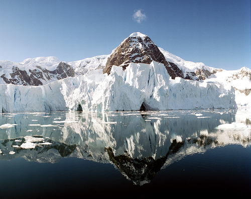 Paradise Bay, Antarctica with cloud