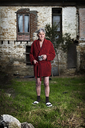 Johns new flip flops - from the series backyard