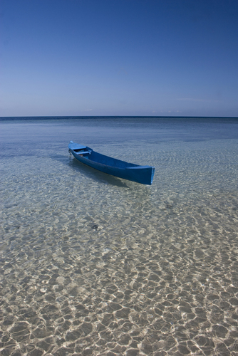 Blue Boat And Horizon