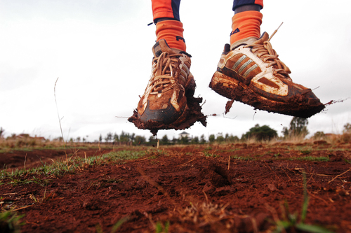 A Kenyan athlete trains 