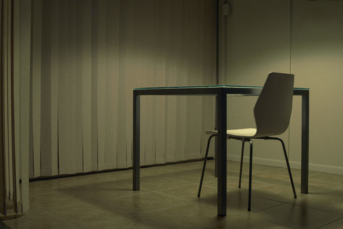 flat table and chair