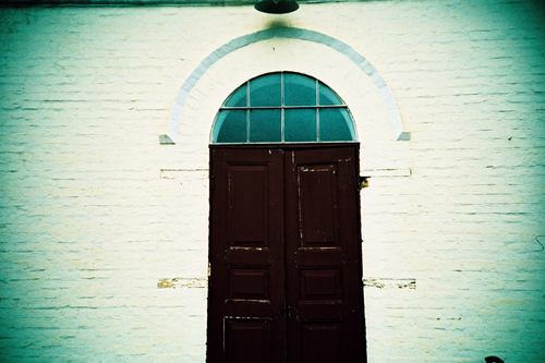 old brown door