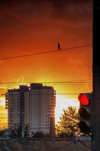The red sunset in Izmailovo