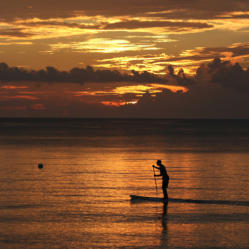 Paddling in the Cayman Sunset
