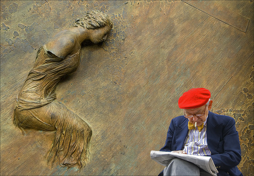 Red reading hat