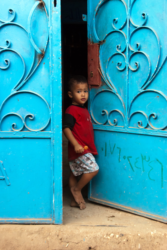 Boy at the door