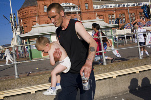 Man and Baby, Blackpool, UK
