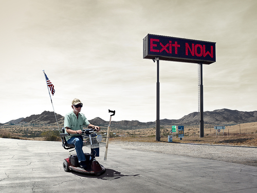 exit now