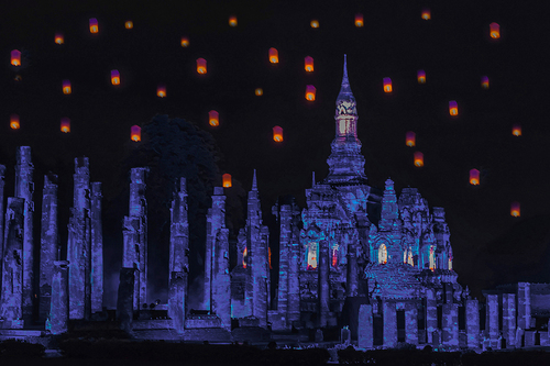 Lanterns in the night