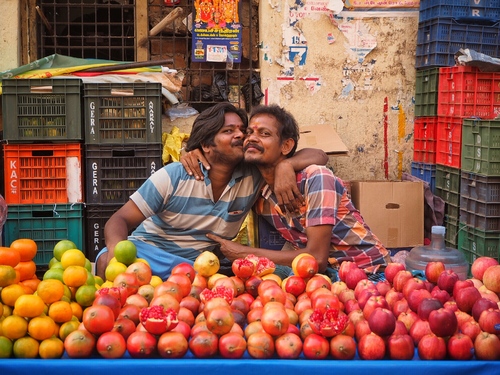 Two indian men in the market