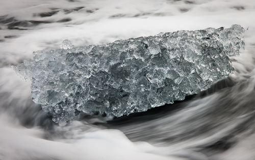 Ice Bits On Basalt Sand #1