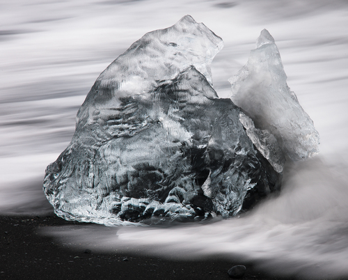 Ice Bits On Basalt Sand #2
