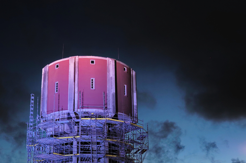 Illuminated water tower