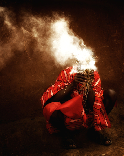 portrait on fire
