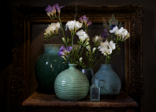 green still life flowers