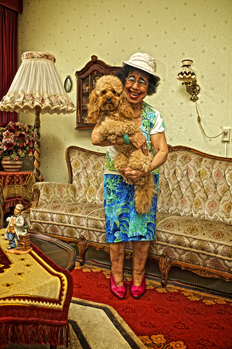 dog and woman