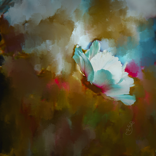 Magnolia on abstract 