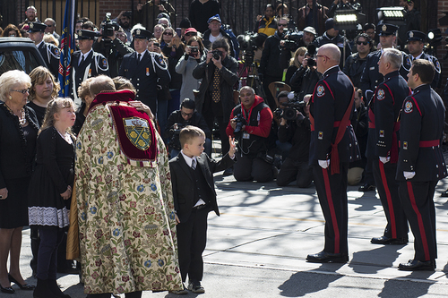his father's funeral