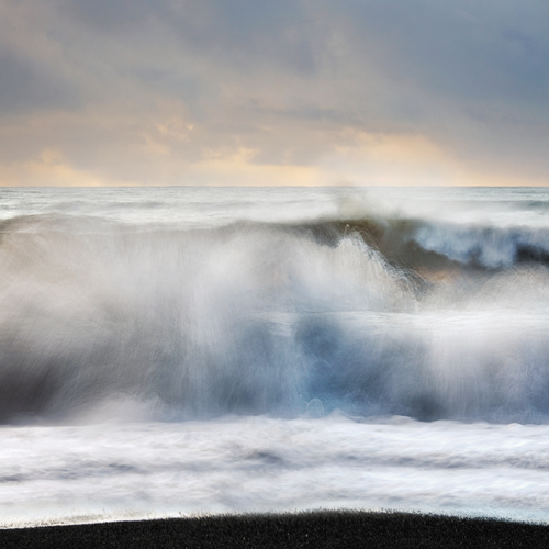 Black beach wave 