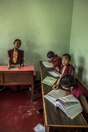 The young monks at the school in Nepal