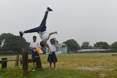 On their way to school