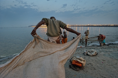 Pilgrims on Yamuna River