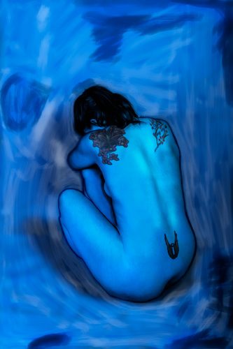 Blue Nude Tatooted