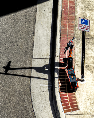 Brick Paths and Scooter Shadows