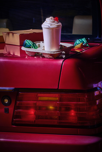 Milkshake on car