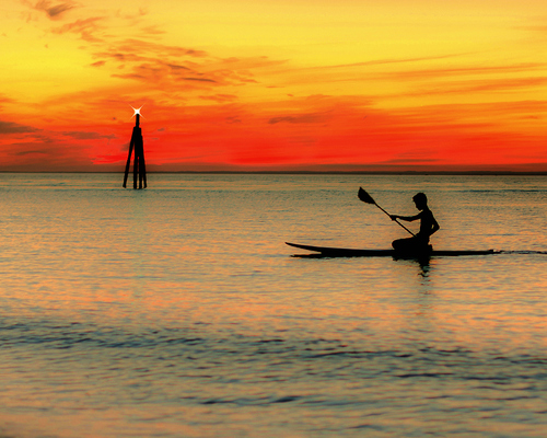 Boy of summer at dusk
