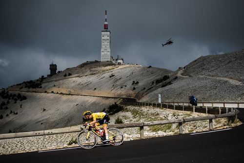 Tadej Pogacar descends Mont Ventoux