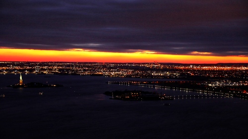 Night View of New York Harbor
