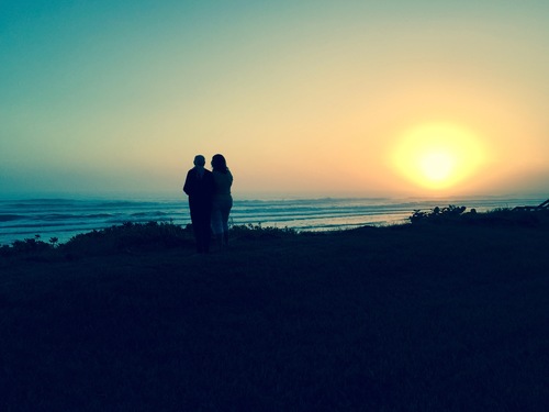 Mother & Daughter Welcoming the Sun