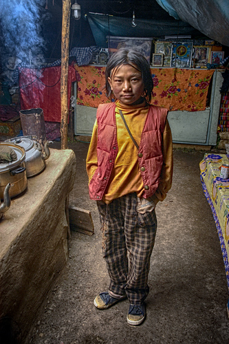 Girl Inside Tent Home